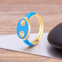 Original Design Pig Nose Band Rainbow 10 Colors Ring Fashion Adjustable Neon Enamel Dripping Oil Coffee Bean Open Jewelry Gifts Electrical Connectors