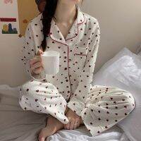 Homewear ฤดูหนาวพิมพ์รักชุดนอนชุดผู้หญิงเลานจ์ชุดชุดนอนชุดนอนชุดนอน Pijama Mujer