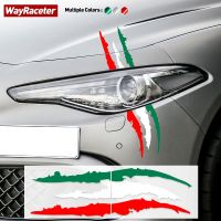 Car Headlight Eyebrow Sticker Italian Flag Ghost Claw Stripes Decal For Alfa Romeo Stelvio Giulia 159 Giulietta 147 Mito 156