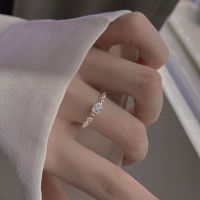 แหวนเพชรทรงสี่เหลี่ยมขนาดเล็กสีเงินสเตอร์ลิง S925ใหม่สำหรับผู้หญิงแหวนปรับขนาดได้โซ่ที่สวยงามและหรูหราหรูหรา