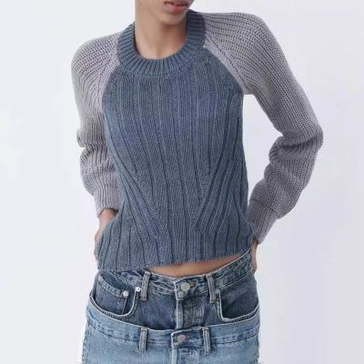ZARAˉ ZA Autumn New Womens Round Neck Long-Sleeved Open Back Design Knitted Top 5802118 400
