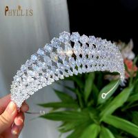 A363 European Bridal Headdress 3A Zircon Wedding Hair Accessories Crystal Bridal Headwear Princess Crown Rhinestone Headband