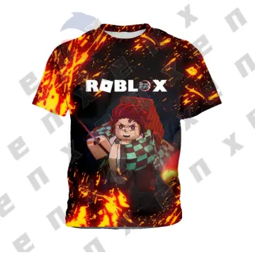 Roblox Printed Casual Tee Boys Girls Short Sleeve Kids T-shirt Summer Tops