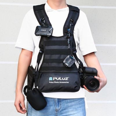 PULUZ Multi-Functional Bundle Double Shoulders Padded Strap Waist Belt Holder Holster For Slrdslr Cameras