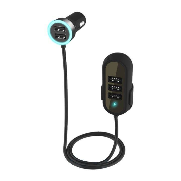 Car Fast Charger with 5 USB Ports Car Kits Out Put 5V 6.8A Blue