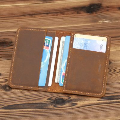 hot！【DT】▣✿  Mens Card Holder Wallet  Leather Minimalist Personalizd Small Thin Purse Credit Bank ID