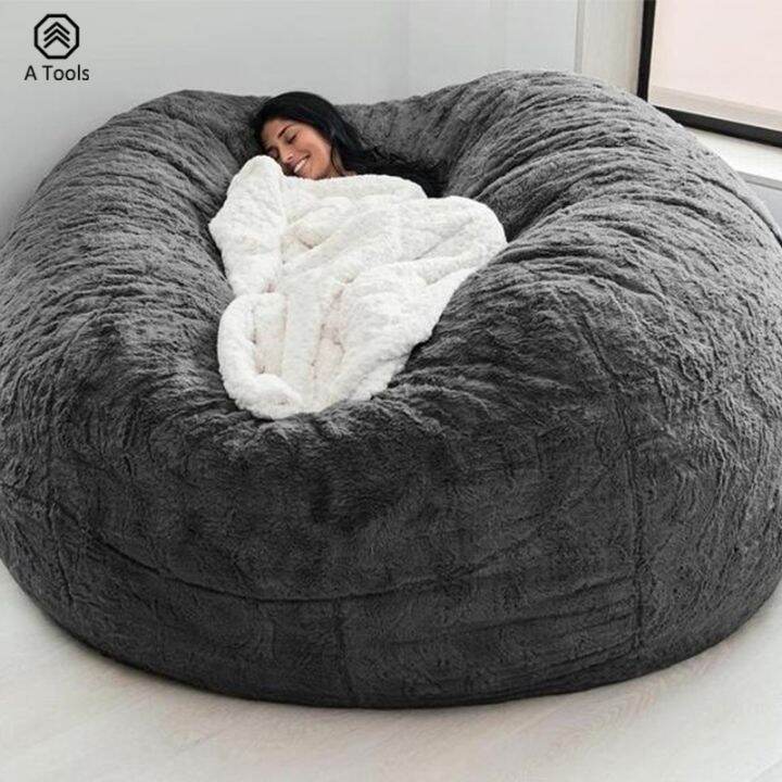 โซฟาบีนแบคแบบไม่มีไส้ ทรงหยดน้ำ เก้าอี้ถุงถั่วขนาดใหญ่พิเศษโซฟาปกในร่ม