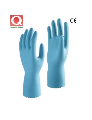 ถุงมือยางธรรมชาติสีฟ้า รุ่น RF1 ยี่ห้อ Rubberex 3 คู่/ชุด ใส่จับอาหาร, ทำความสะอาด, ล้างจานได้ ถุงมืออเนกประสงค์
