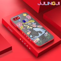 Jjlingji เคสสำหรับ OPPO R15 R15 Pro เคส R17ลายการ์ตูนเด็กผู้หญิงดอกไม้บางดีไซน์ใหม่มีน้ำค้างแข็งโปร่งใสกันกระแทกเคสมือถือแข็งปลอกซิลิโคนคลุมทั้งหมดเคสป้องกันกล้อง Softcase