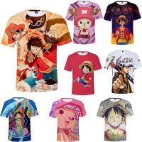 เสื้อยืดลายลูฟี่ Zoro Nami โรบินหนึ่งชิ้น,เสื้อยืด3D แฟชั่นลำลองพิมพ์ลายเสื้อยืดแขนสั้นคอกลมผู้ชายเสื้อยืดเด็กและผู้หญิง