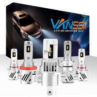 VANSSI H4 LED H7 H11 HB4 9006 9005 HB3 H9 H8 Car Headlight Bulbs Mini Wireless Style 6000K White 12000LM 12V Auto Accessories