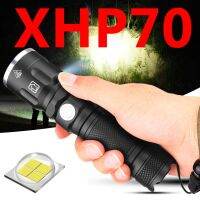 Camping &amp; Hiking Torch Light ไฟฉายที่มีประสิทธิภาพไฟฉาย Led 1X18650ชาร์จ Xhp70ทนต่อแรงกระแทก,Hard Defense หลอดไฟซูมไฟฉาย