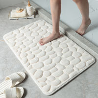 Cobblestone Embossed Bath Mat Non-slip Carpets In Wash Basin Bathtub Side Floor Rug Shower Room Doormat Memory Foam Blue Carpet