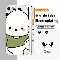 Pochacco เคสโทรศัพท์ชุบสี่เหลี่ยมสำหรับ X9 Vivo V5 Plus V11i V15 V17 V20 V21 S7 S7T S1 Pro China Z3 Z3i Y70ลายปิคกีตาร์ป้องกันฝาหลัง TPU