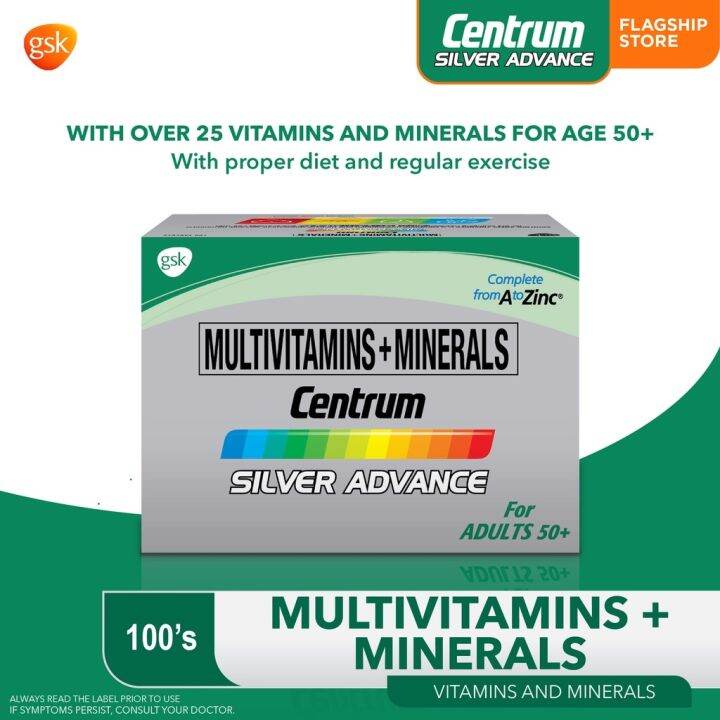 Centrum Silver Advance Multivitamins Minerals for Adults 50 100s