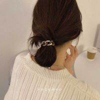 【cw】 Korean-Style Golden Chain Rubber Band Womens Hair Band Womens Simple Temperament 2020 New Hair Accessories Heaear ！