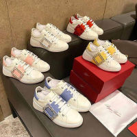 Wu Ying High version Roger Vi~er~Rh~st~ Square button small white shoes 2023 new stars the same leather inner heightening thick soled sports shoes fashionable and comfortable womens shoes1