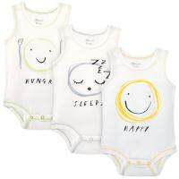 Summer Childrens Baby Vest Style One-Piece Ha Clothes Cotton Baby Climbing Clothes Triangle Short Ha 3 Pieces