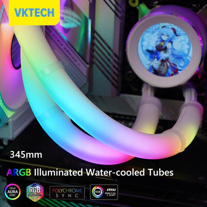 vktech-ท่อระบายความร้อนด้วยน้ำ2ชิ้น-เซ็ต-ท่อระบายความร้อนด้วยน้ำซิงค์-aura-สายยางซิลิโคน-diy-5โวลต์3pin-arc-ตกแต่งเคสคอมพิวเตอร์