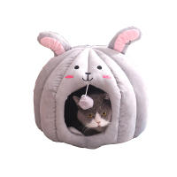 2021Bunny Cat Bed Deep Sleep Soothing Cat Bag Mat Little Dogs Cave Basket Soft Cat House Product For Pets Winter Warm Kennel Tent