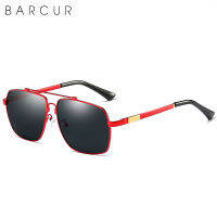 BARCUR Brand Design Titanium Alloy Frame Sunglasses Polarized Men Sun Glasses Women Pilot Eyewear Mirror Shades UV400