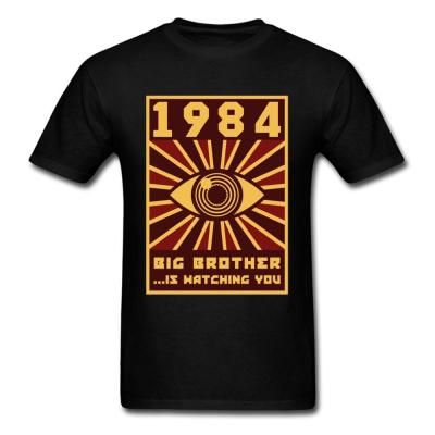 1984 Big Brother Tshirt Men Black Graphic Tshirt Horus Eye Clothing Vintage Tees 80S T Shirts Funny Hipster