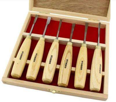 made in hongkong high quality 65 MN 6pcs wood sculptural chisel carving tools with wooden box NO.RT-M106 freeshipping