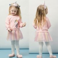 Lifetime Ready Stock !! Baby Girls Clothes Set Unicorn Cotton Tshirt +Tulle Rainbow Tutu Skirt baju