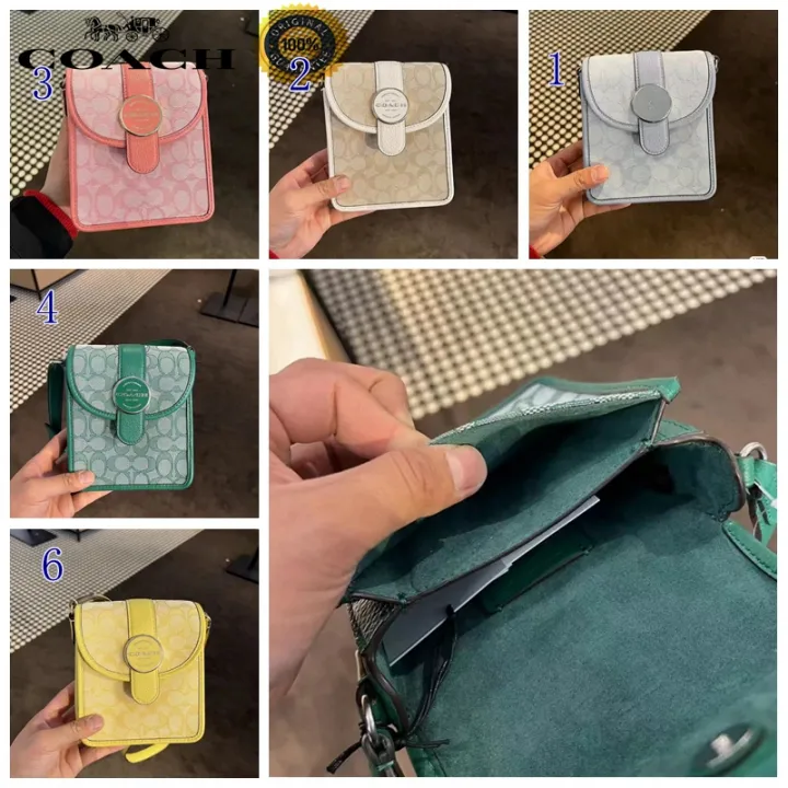 Coach new shoulder bag women fashion canvas small messenger mobile phone  bag original 100% 8321 | Lazada PH