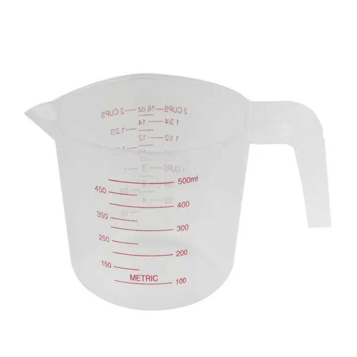500ml Home Lab Measuring Jug Pitcher Plastic Handle Pour Spout ...