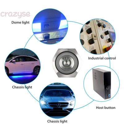Switch Push Button Car Latch 19mm Symbol ON-OFF Waterproof Wire socket Flat Head Accessories Parts 12V LED Power