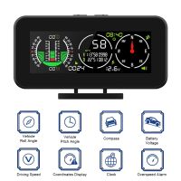 M60รถยนต์ HUD Inclinometer ออฟโรดเฮดอัพดิสเพลย์ดิจิทัลนาฬิกามาตรวัดความเร็วเข็มทิศเครื่องวัดความชันจีพีเอสบนอุปกรณ์เสริมคอมพิวเตอร์บอร์ด