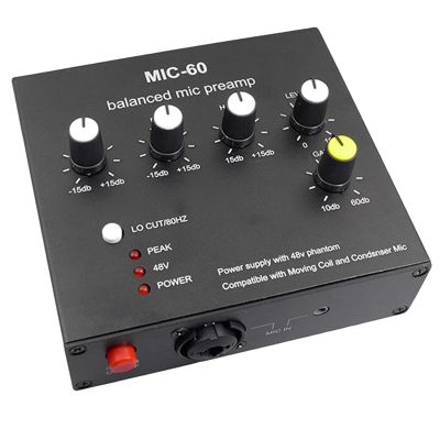 Balanced Dynamic Microphone Amplifier Music Audio Amplifier MIC-60 with 48V Phantom Power