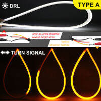 BraveWAY LED DRL WhiteBlue Day Light + Turn Signal Yellow Flexible Soft Tube Guide for Car Strip Waterproof T10 LED W5W P21W