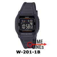 CASIO ของแท้ รุ่น W-201-1B นาฬิกาข้อมือผู้ชาย ระบบ digital ดิจิตอล พร้อมแบตเตอรี่ 10 ปี กันน้ำลึกได้ 50 เมตร และไฟ LED รับประกัน 1 ปี W W201