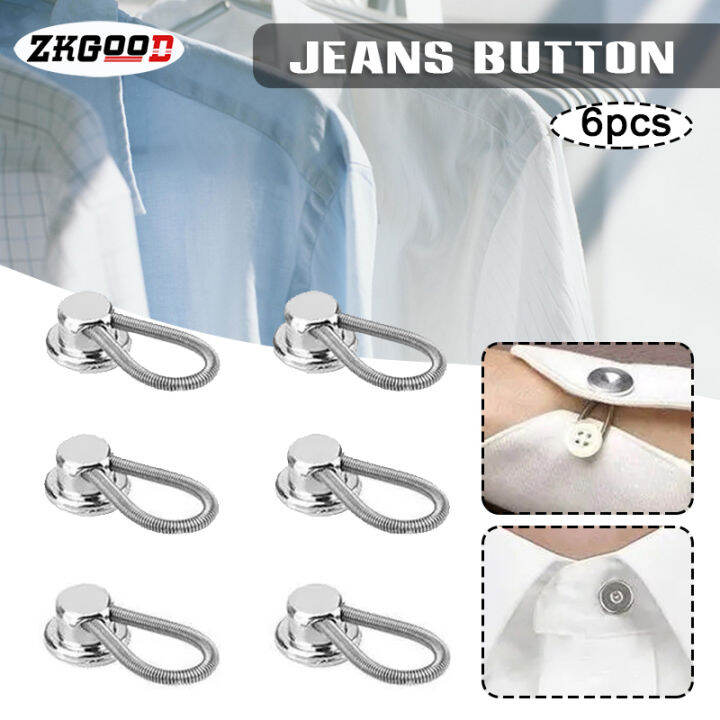 zkgood 10mm Shirt Collar Extenders Multipurpose Pants Button Buckle for