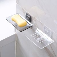 Bathroom Accessories Soap Holder No Drilling Double Layer Self Adhesive Sponge Dish Soap Dishes Soap Rack Soap Wall Mounted Cleaning Tools