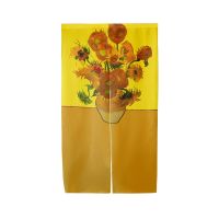 Fashion 2023 Van Gogh painted Japanese split door oil curtain kitchen party party party coffee restaurant door entrance Noren Blackout