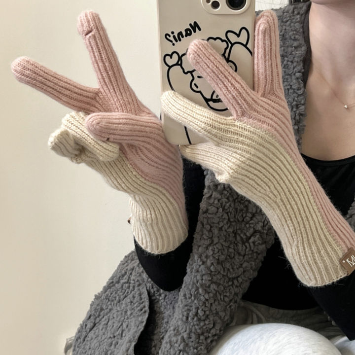 split-finger-gloves-fashion-gloves-couple-gift-thick-warm-gloves-woolen-gloves-gloves-gloves-two-color-gloves