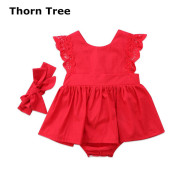 2Pcs Christmas Toddler Infant Newborn Baby Girls Romper TuTu Dress