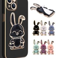 Finger Ring Holder for Phone Cute Universal Rabbit Hidden Mobile Phone Holders Foldable Buckle Adhesive Pull Rod Support Frame Ring Grip