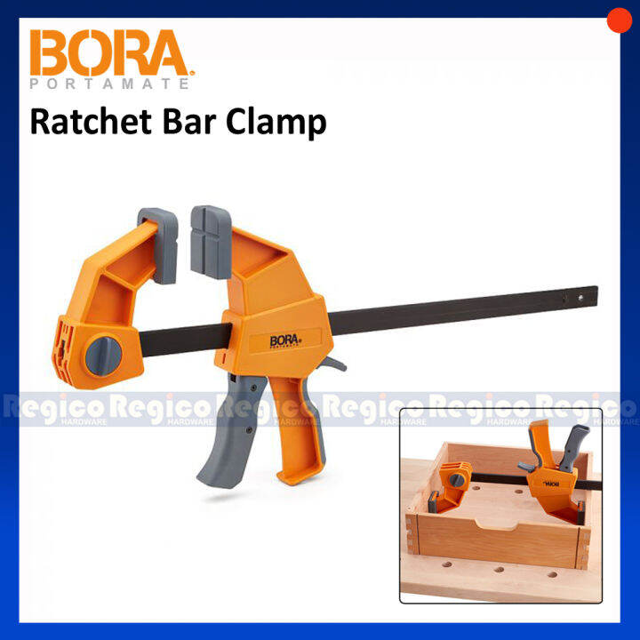 Bora Ratchet Pistol Grip Bar Clamp F Clamp 12 Inches 24 Inches Regico