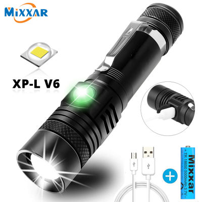 Z20 Ultra Bright LED Flashlight With XP-L V6 LED lamp bead Waterproof Torch Zoomable 4 lighting mode Multi-function USB charging