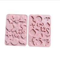 Fish  Dolphin Cake Mold Seahorse Shell Mould Starfish Sea Turtle Cake Border Fondant for Kitchen Baking Decoration Molds R045