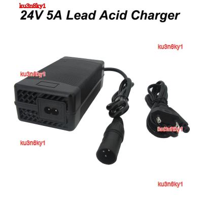 ku3n8ky1 2023 High Quality 24V 5A Lead Acid Ebike Charger 24 Volt 28.8V 5A Electric Bike Bicycle Scooter Wheelchair Golf Cart Battery Fast Charger with Fan