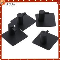 BUSH 8pcs ทนทานสำหรับงานหนัก ตะขอติดผนัง กาวในตัว เหล็กไร้สนิม ตะขอแขวนคำสั่ง ทนทานต่อการใช้งาน สีดำสีดำ ที่แขวนเสื้อคลุม ห้องน้ำฝักบัวอาบน้ำ