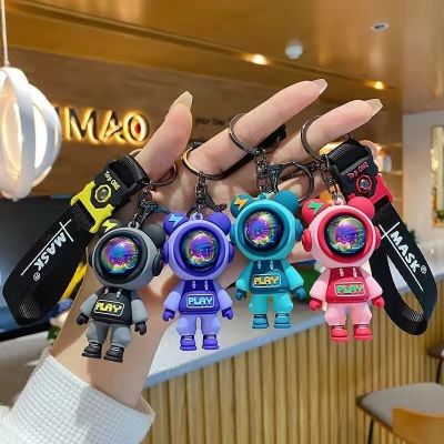 【YF】☍✟♛  Colorful Astronaut Bears Chains Keyring Holder Car Hanging Jewelry Accessories Womens