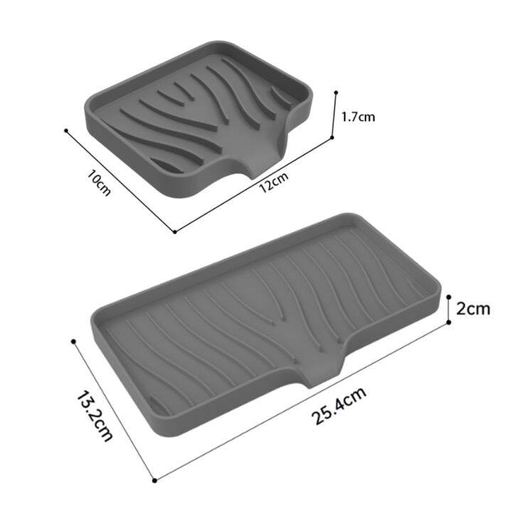 แผ่นรองหัวก๊อกซิลิโคนในตัวถาดอ่างล้างจานสบู่ฟองน้ำล้างจานแผ่นระบายน้ำซิงค์น้ำกระเด็นพรมเช็ดเท้าเคาน์เตอร์ถาดเก็บของ