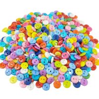 HL 100PCS Mix Color 7MM Nylon Buttons 2 Holes DIY Scrapbooking Kids Garment Dolls Sewing Accessories Haberdashery