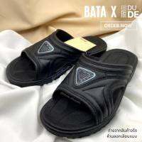 [6098] รองเท้าแตะผู้ชาย บาจา Bata แบบสวม พื้นยาง เบอร์ 6-9 สีดำ พร้อมส่ง